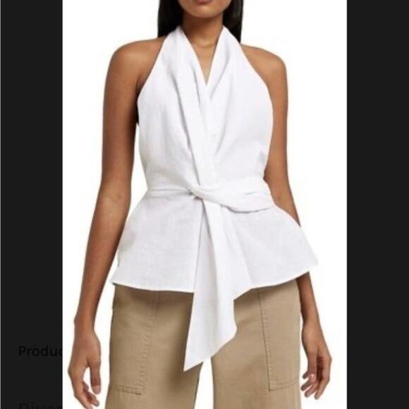 River Island Resort Wear White Tie Front Halter, Vacation, Beachy, Cruise US 10 - Picture 2 of 16